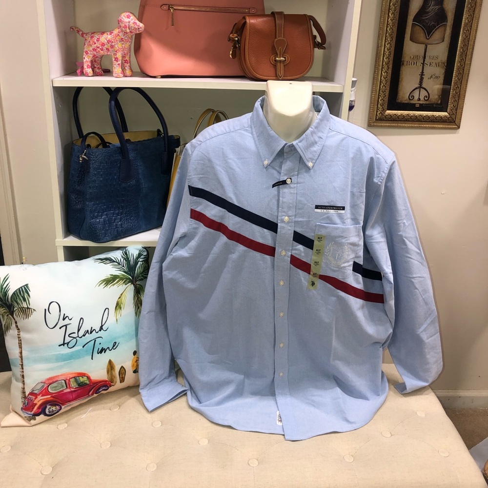 US POLO ASSN Button Down Long Sleeve Stretch Shirt